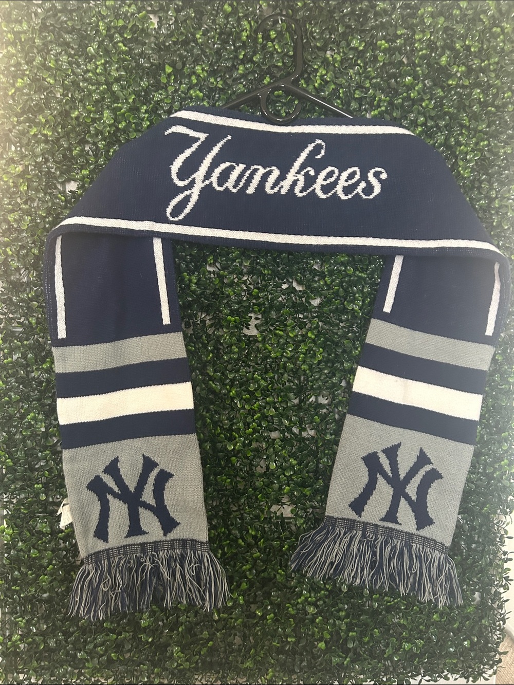 New York Yankees Navy & Gray Fan Knit Scarf